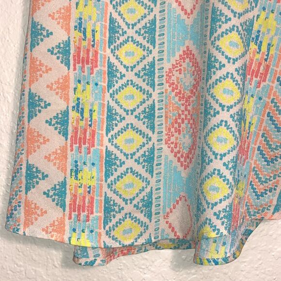 Gianni Bini Aztec Southwestern Tank Top Pastel Spring Vacation Resortwear - Picture 3 of 5